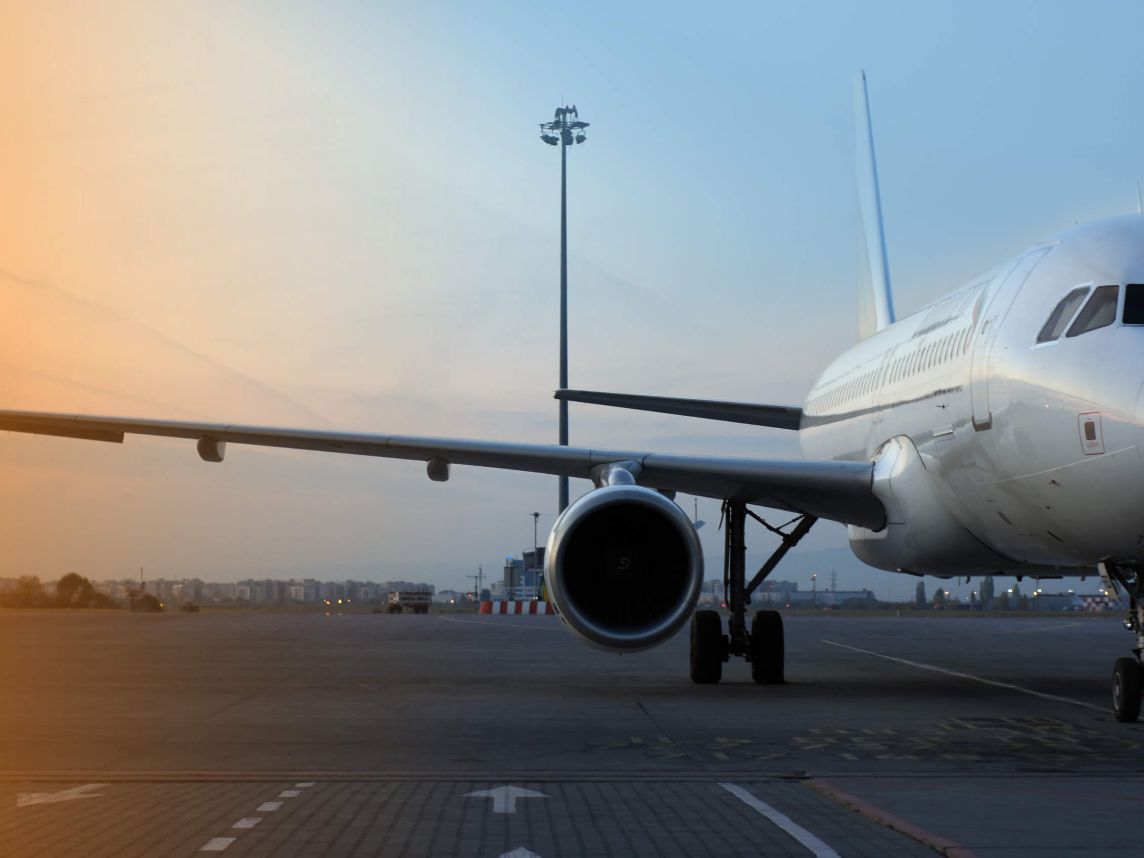 an airplane inside an airport