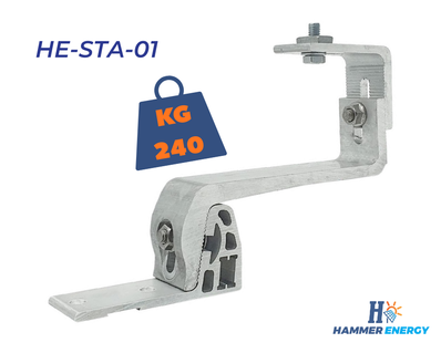 Staffa a gancio in alluminio HE-STA-01